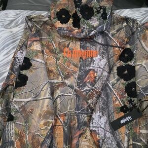 Civil Regime Real Tree Camouflage Hoodie with Black Floral Accents